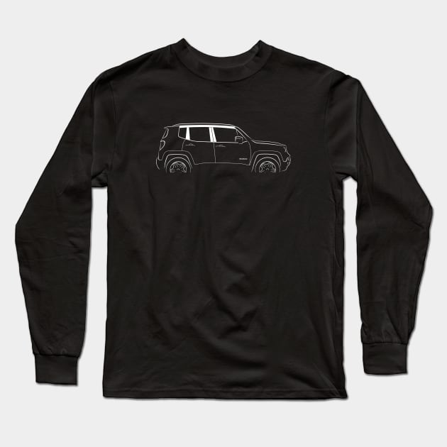 Jeep Renegade BU - profile stencil, white Long Sleeve T-Shirt by mal_photography